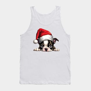 Christmas Peeking Puppy Tank Top